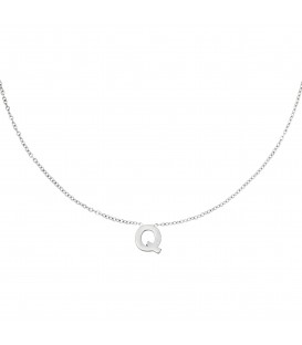 Zilverkleurige halsketting met initiaal Q