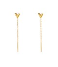 Goudkleurige hangende ketting oorbellen met een pijlbedel