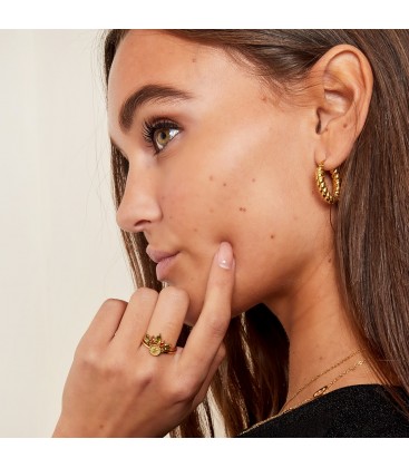 Zilverkleurige ring met stralende donder (16)