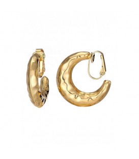 Oorclips goudkleurig met een gehamerd motief