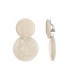 Oorclips wit met ronde schijven in marmerlook