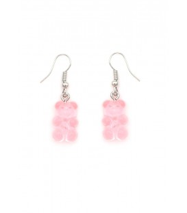 Oorbellen roze met schattige beertje