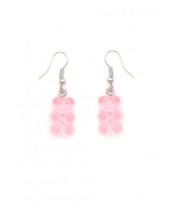 Oorbellen roze met schattige beertje