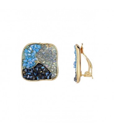 Oorclips verschillende kleuren blauw verdeeld over 3 vakken