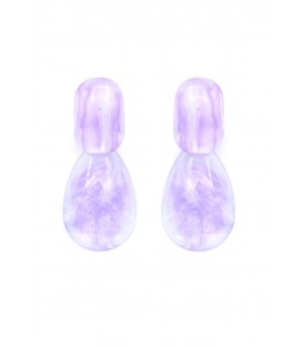 Oorclips in transparant paars met marmerlook