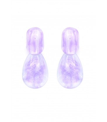 Oorclips in transparant paars met marmerlook