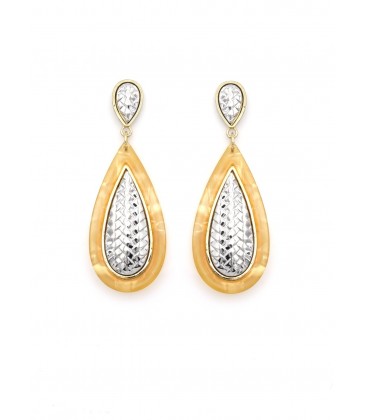 Oorbellen etnische stijl met zilverkleurig accent