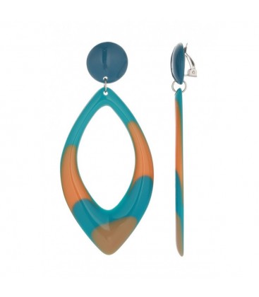 Grote oranje, turquoise oorclips