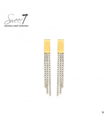 Oorbellen goudkleurige lange strass franjes