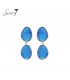 Oorbellen met dubbele blauwe cat eye steen