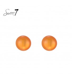 Oorbellen minimalistische ronde oranje bol