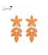Oorbellen met oranje steentjes in de vorm van bloemblaadjes