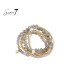 Armband met grijs natuursteen kralen en goudkleurige details