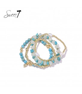 Armband met turquoise kralen in trendy zomerse stijl