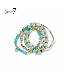 Trendy armband met groene kralen, parels