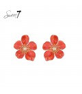 Oorbellen irood met bloemdesign en goudkleurige kern