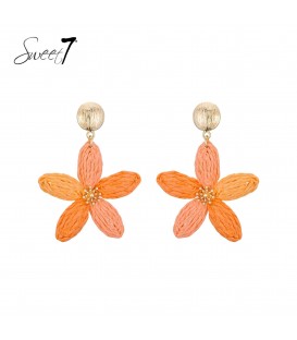 Sweet7 Perzik Bloem Oorbellen - Statement Look