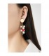 Oorclips goudkleurig met appel, druif en pareldetails