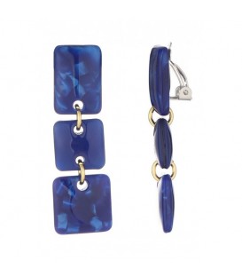 Oorclips met koningsblauwe marmerlook