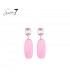 Oorbellen roze hanger met sprankelende oor knop