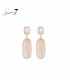 Oorbellen met beige hanger en glas steentje