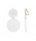 Oorclips wit elegante fashion stijl met gemarmerd motief