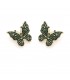 Oorclips in vorm van een vlinder bezet met groene strass steentjes