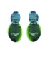 Oorclips groene hanger en een blauwe ovale oor stuk