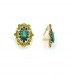 Oorclips met groene kristallen in goudkleurige setting