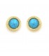 Oorclips met blauwe inleg in het midden en goudkleurige rand