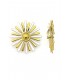 Oorclips met goudkleurig en witte bloem blaadjes