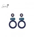 Oorbellen met blauwe hanger met een licht blauwe detail
